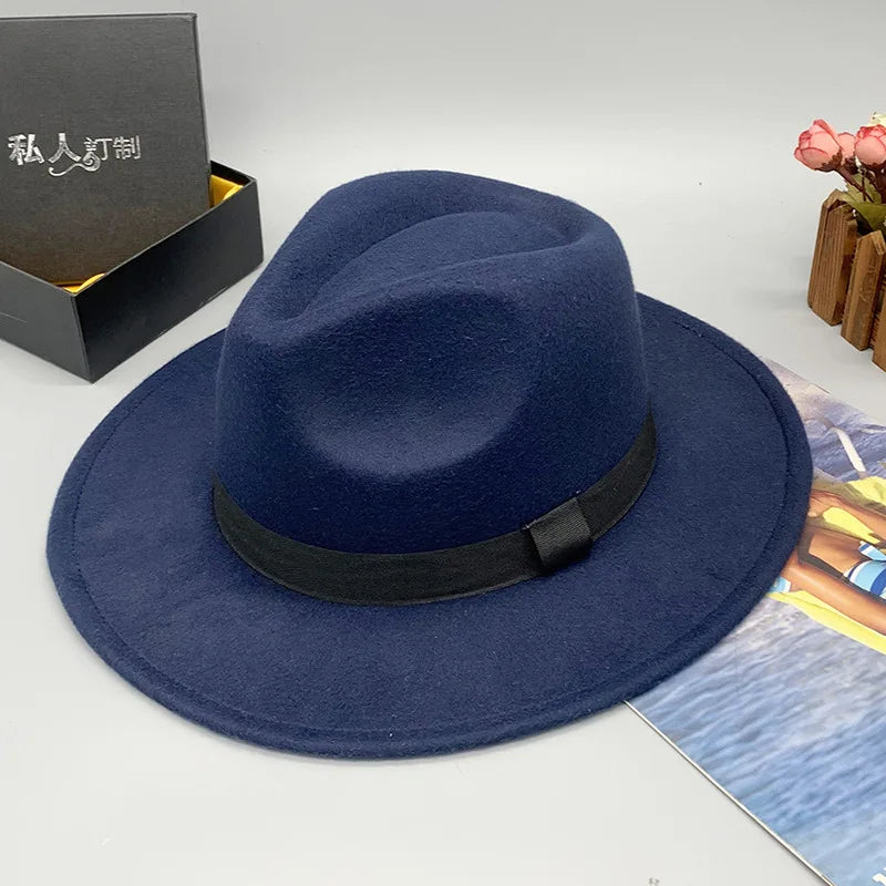 men hats feather men fedoras lady woolen felt church hat unisex bowknot jazz hat for men and women