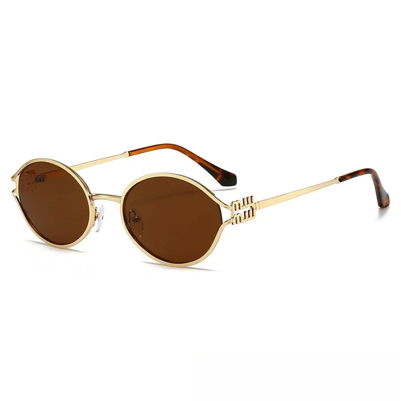 1Pc Elegant Oval Frame Women's Fashion Sunglasses with Hollow Leg Design, Retro Fashion Style for Daily Wear and Street Photogra