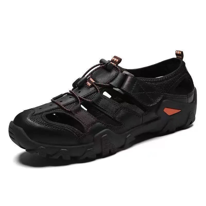 New Summer Mens Sandals Genuine Leather Antiskid Breathable Outdoor Sandalias Trekking Casual Beach Shoe Male Loafers Big Size