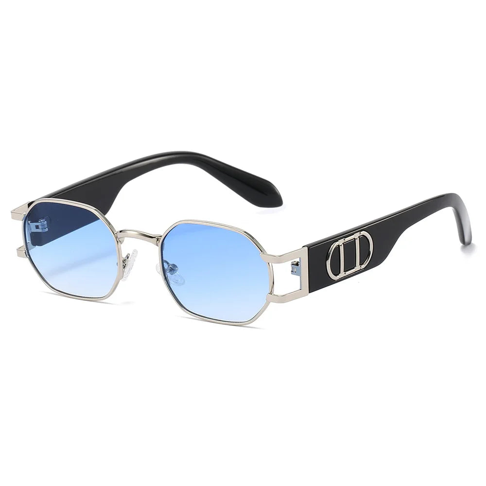 Hollow Out Small Hexgon Sunglasses Men Punk Fashion Tint Color Casual Uv400 Sun Shades Street Travel Blogger Eyewear