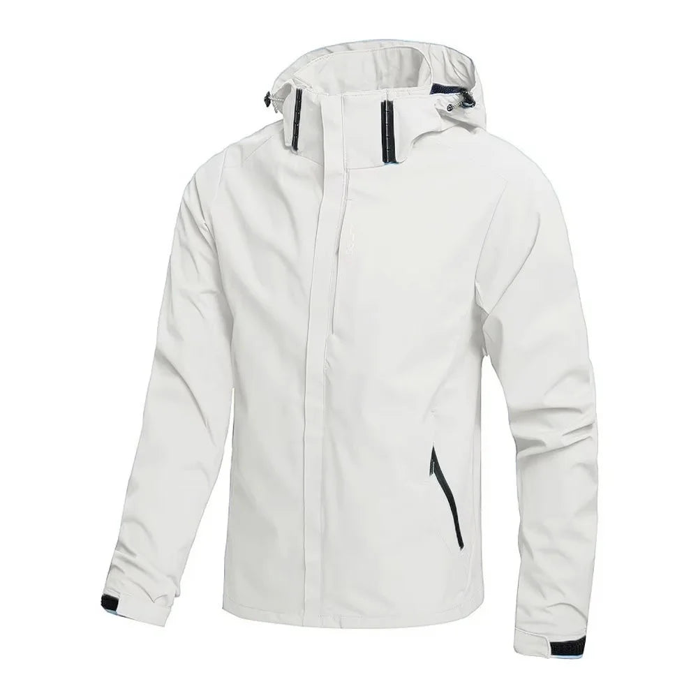 Men's Waterproof Rain Jacket Lightweight Outer Hooded Outdoor Raincoat Hiking Windproof Jacket Climbing Outdoor Jackets