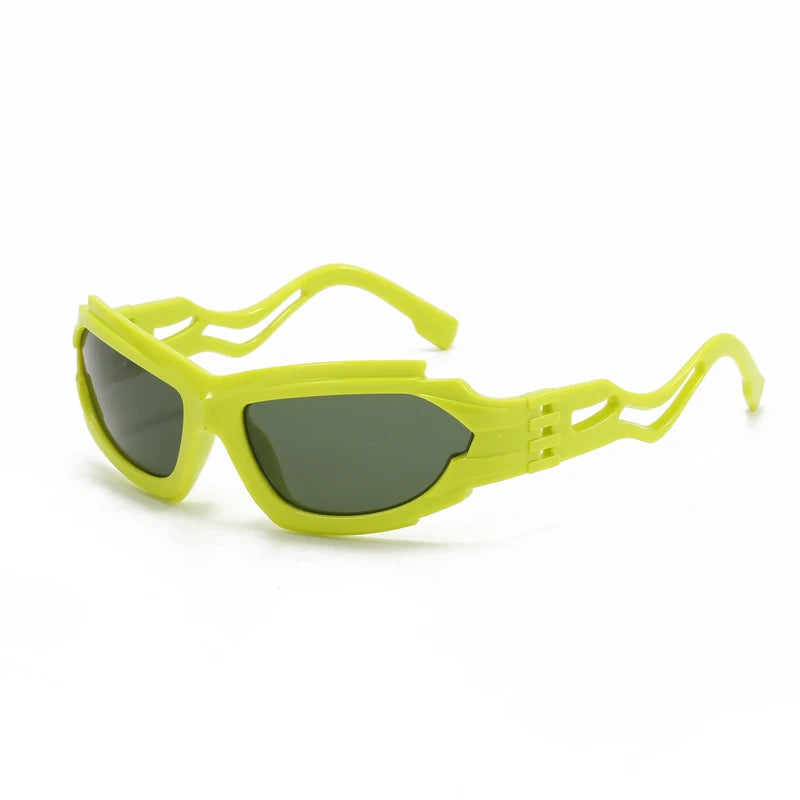 Fashion Cycling Hollow S-shaped Leg Punk Sunglasses Y2K Futuristic Personalized Sun Glasses INS Sports Cycling Glasses