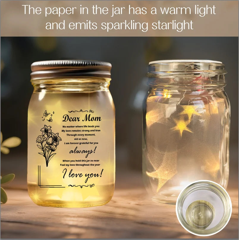 Macorner Mason Jar Night Light - Mother’s Day & Birthday Gift for Mom from Daughter or Son, Sentimental Home Decor Night Light