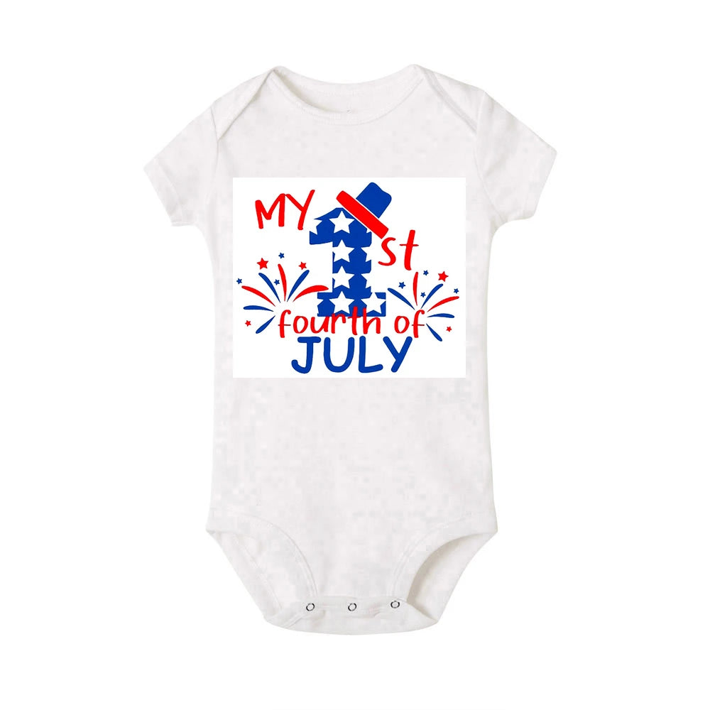 4th of July Printed Baby Romper Infant Independence Day Outfit Bodysuit Newborn Summer Jumpsuit Boys Girls Short Sleeve Clothes