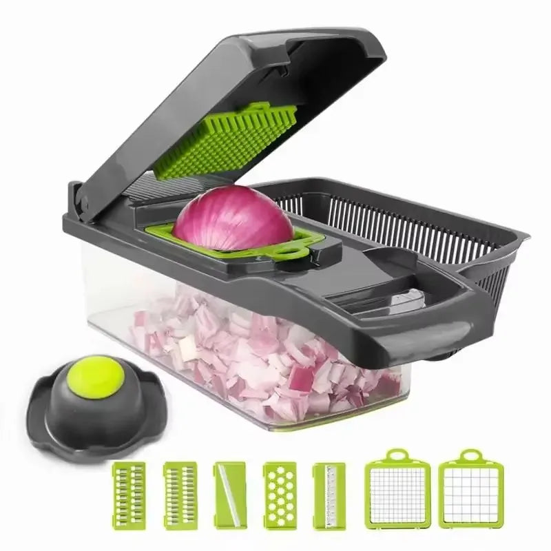 Multifunctional Vegetable Chopper & Grater – 7-Blade Kitchen Slicer Set