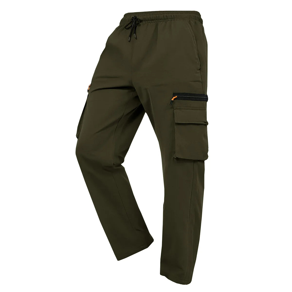Men's new workwear trousers with multiple pockets and drawstring quick-drying straight-leg trousers