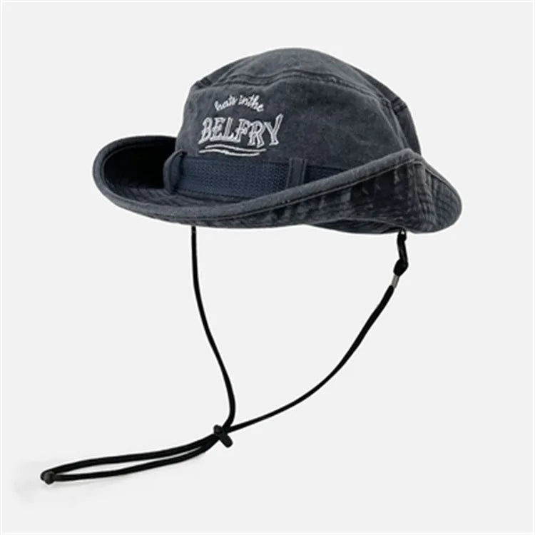 Mountaineering Hat Men's And Women's Vintage Washed Cotton Embroidered Fisherman's Hat Outdoor Sun Protection Western Cowboy Hat