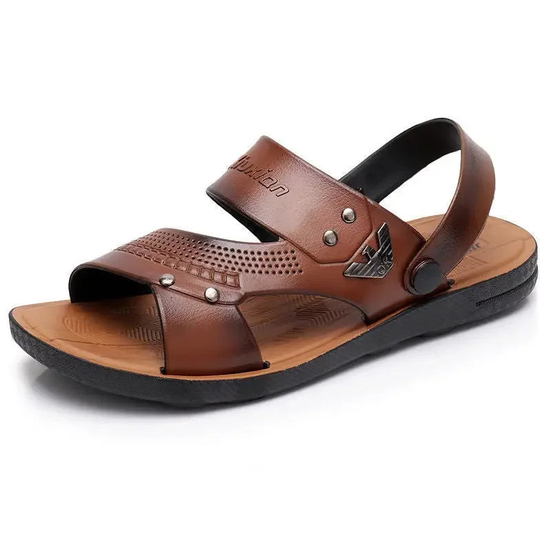 Mens Sandals Summer Outdoor Breathable Casual Sandalias 2025 Non Slip Beach Shoes Formal Office Walking Flats