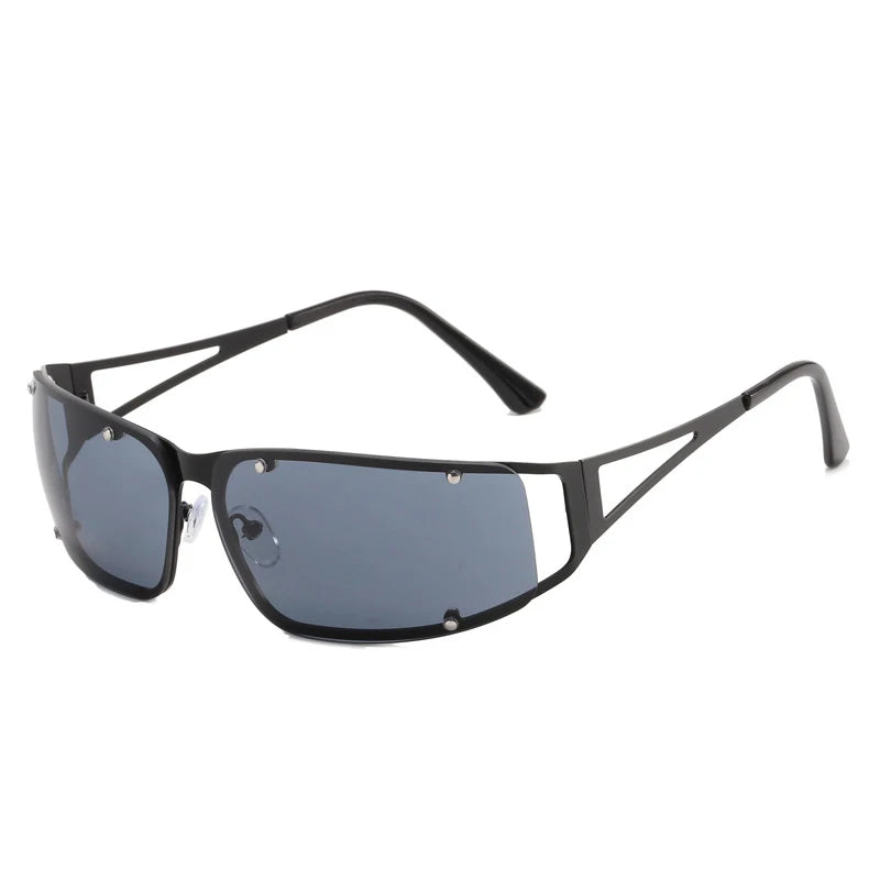 Women's Fashion Hollow Sunglasses Retro New Personality Street Photo Sun Glasses y2k Steampunk Luxury Clear Lens Trending Shades
