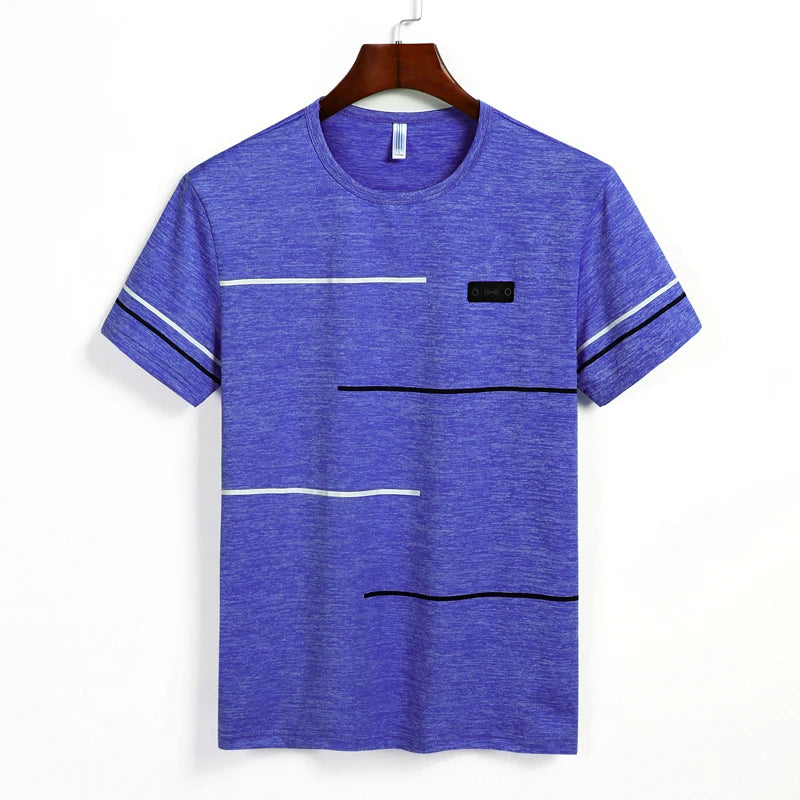 Summer T shirts Men Clothing Comfortable Breathable Short Sleeve O-Neck Top Tees Fashion Casual Clothes Plus Size 7XL 8XL 9XL