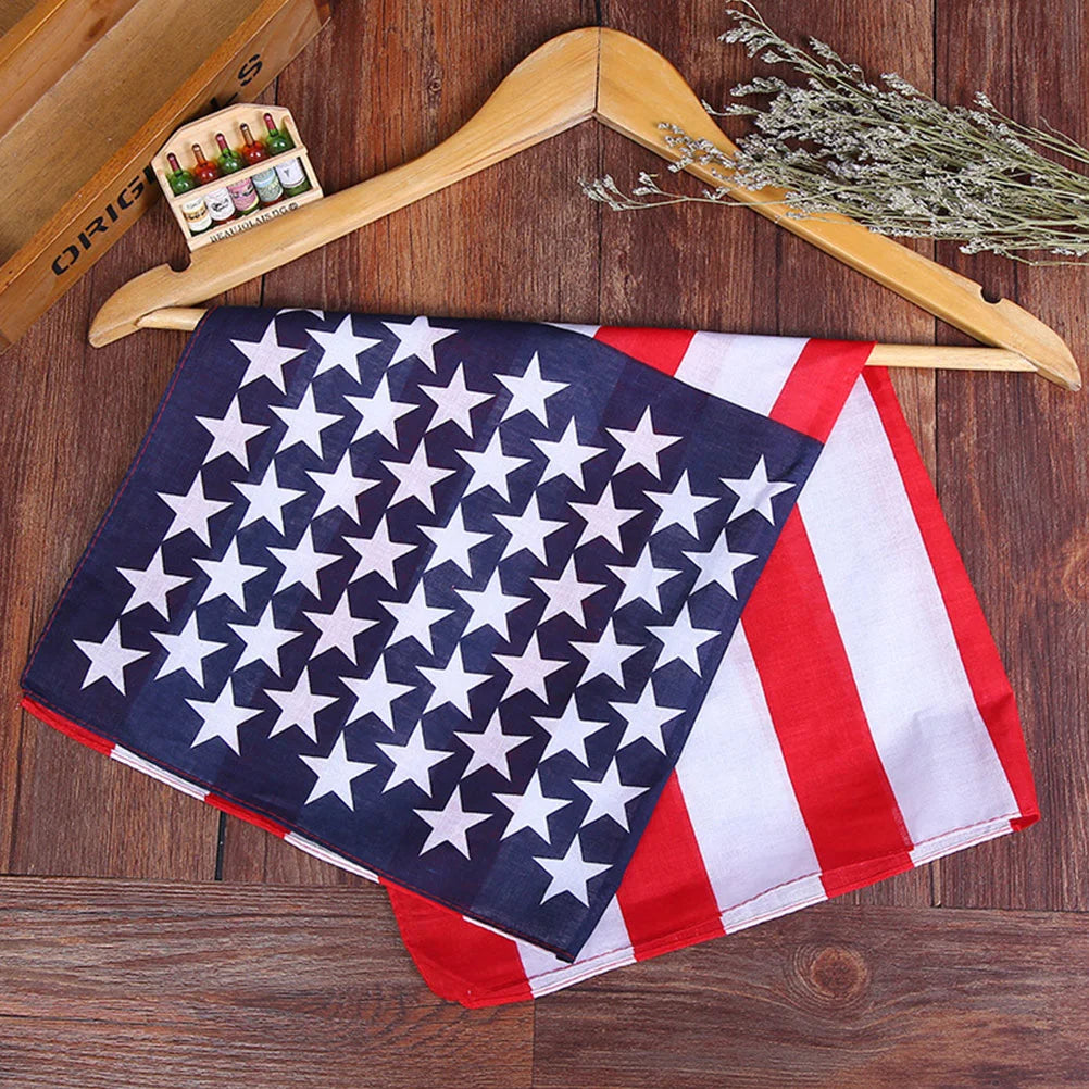 3pcs USA Flag Headscarf Flag Bandanas American Flag Headband Hip Hop Headscarf Patriotic Headwear 4th of July
