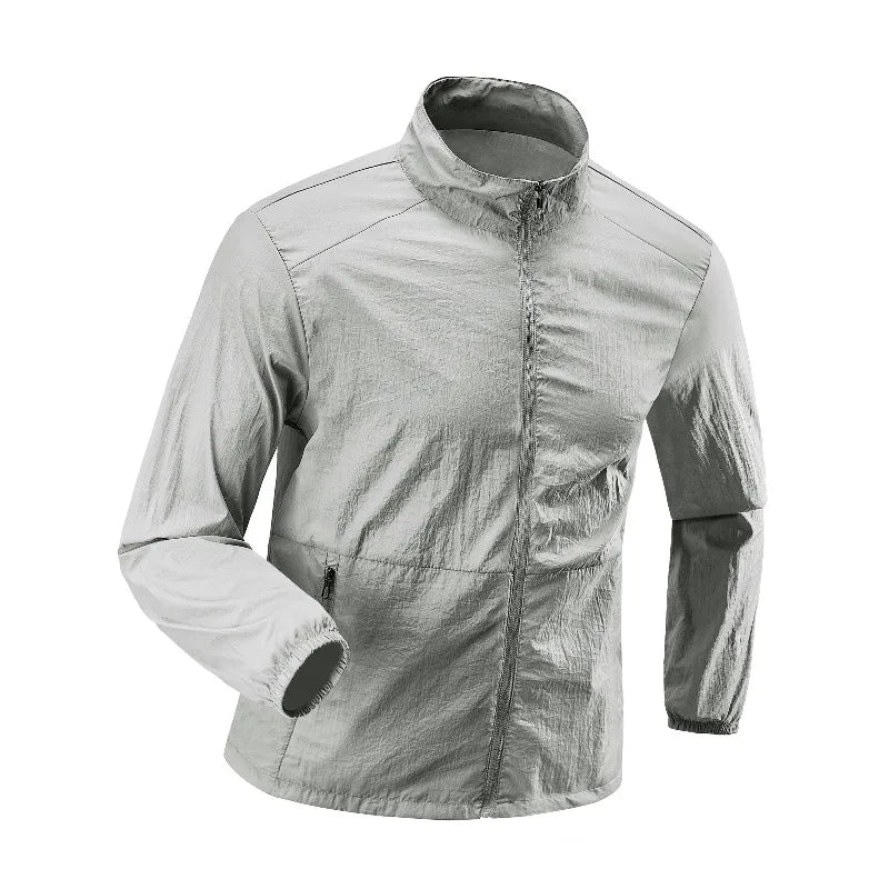 Summer Men's Fashion Trend Versatile Sunscreen Skin Jacket Outdoor Cycling Sports UV Resistant Lightweight Breathable Jacket