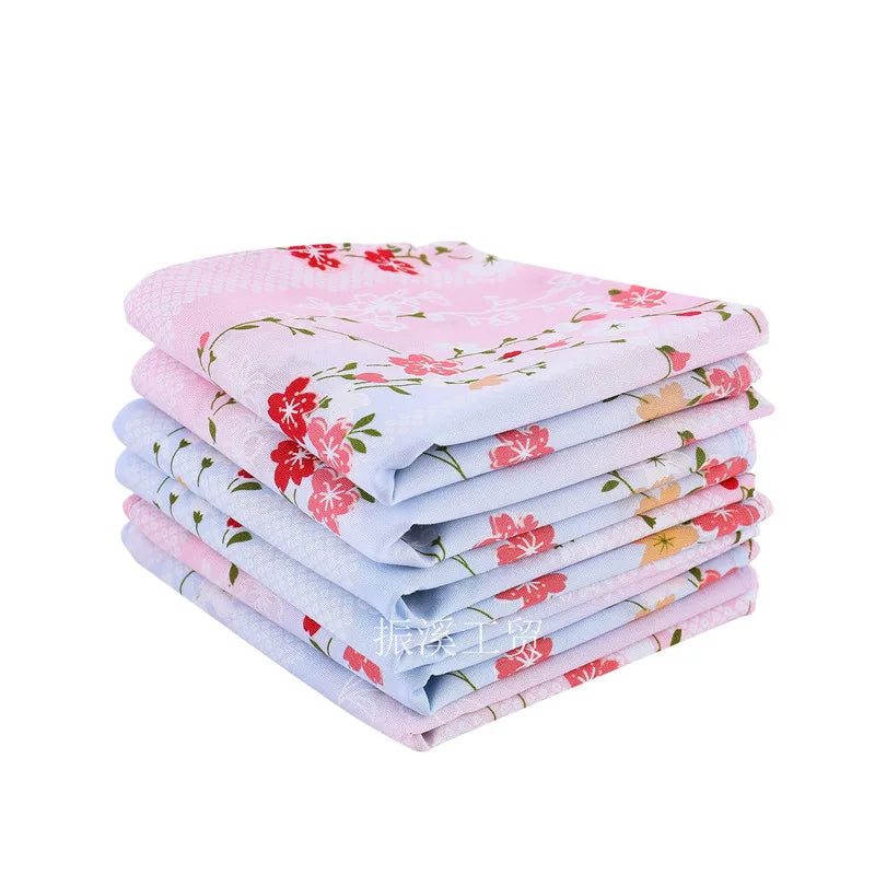 3Pcs 43x43cm Square Flower Printed Lady Women Handkerchiefs Vintage Cotton Towel Mother's Day Gift