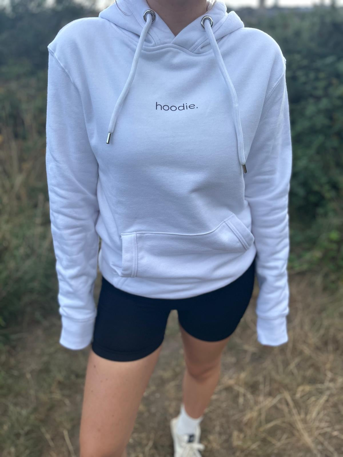 simple. hoodie. waffle. white.