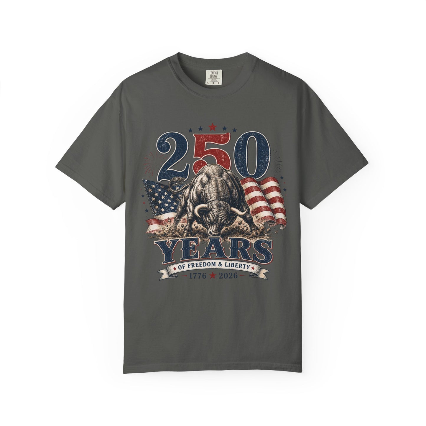 250 Years of Freedom 1776–2026 T-Shirt — Patriotic American Flag & Bald Eagle Anniversary Tee