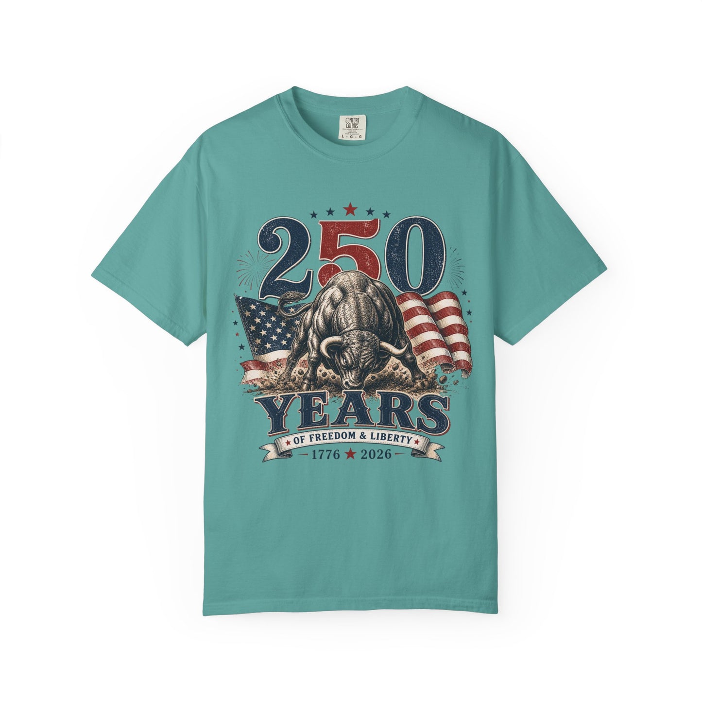 250 Years of Freedom 1776–2026 T-Shirt — Patriotic American Flag & Bald Eagle Anniversary Tee