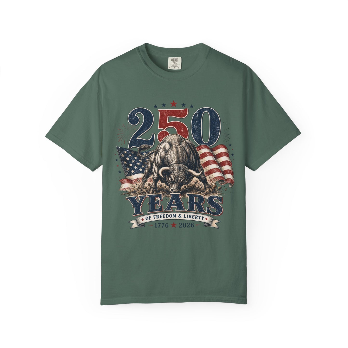 250 Years of Freedom 1776–2026 T-Shirt — Patriotic American Flag & Bald Eagle Anniversary Tee