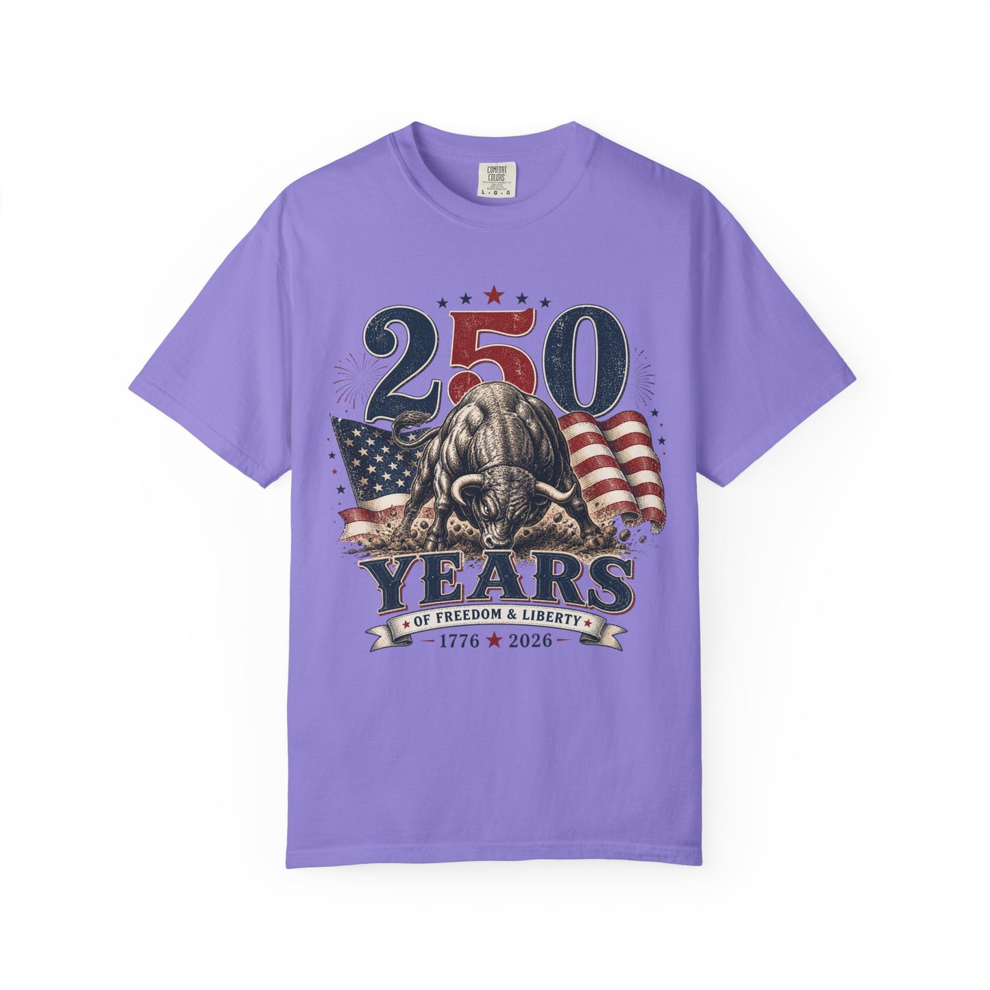 250 Years of Freedom 1776–2026 T-Shirt — Patriotic American Flag & Bald Eagle Anniversary Tee