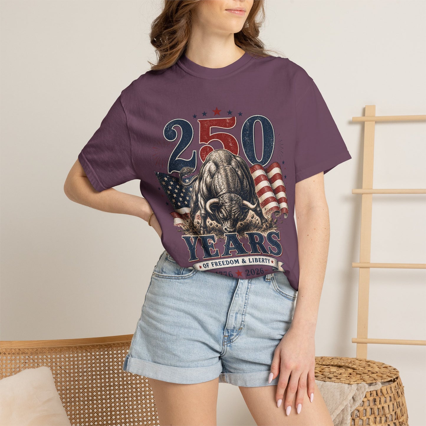 250 Years of Freedom 1776–2026 T-Shirt — Patriotic American Flag & Bald Eagle Anniversary Tee