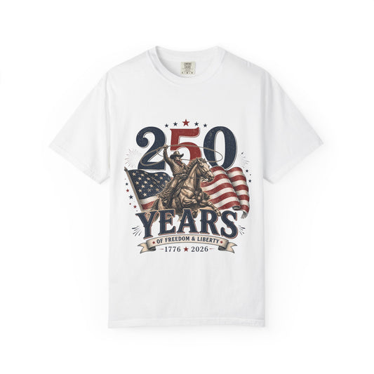 250 Years of Freedom T-Shirt – 1776–2026 American Flag Patriotic Tee
