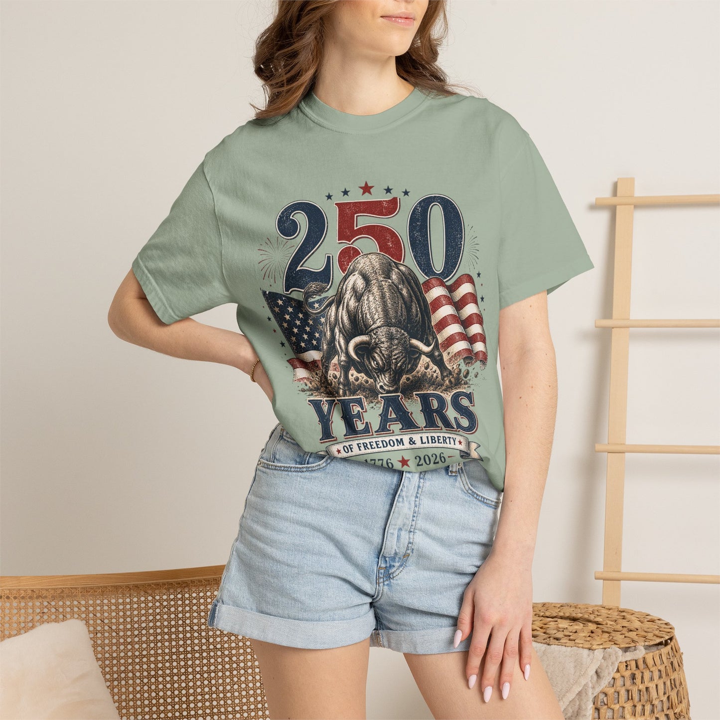 250 Years of Freedom 1776–2026 T-Shirt — Patriotic American Flag & Bald Eagle Anniversary Tee