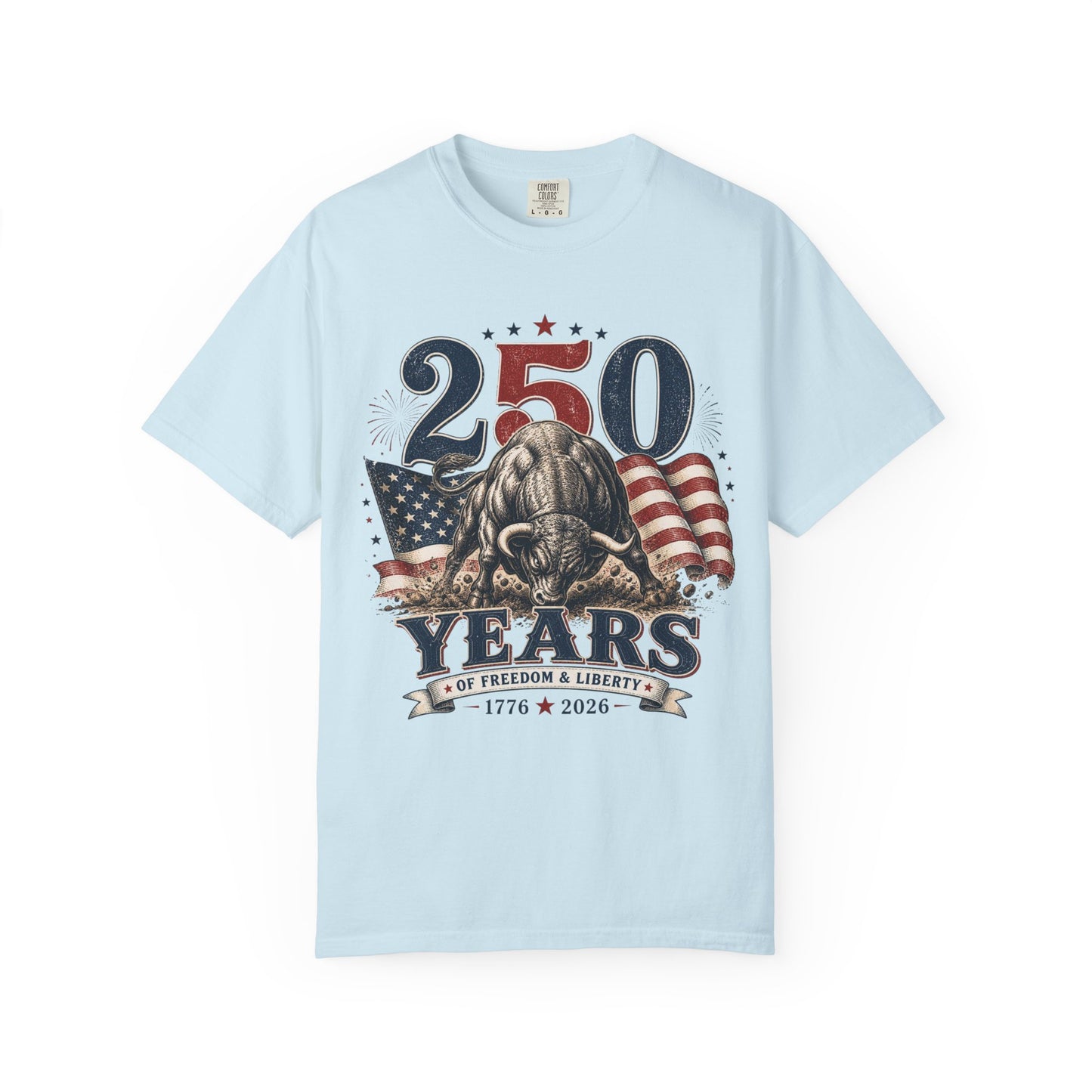 250 Years of Freedom 1776–2026 T-Shirt — Patriotic American Flag & Bald Eagle Anniversary Tee