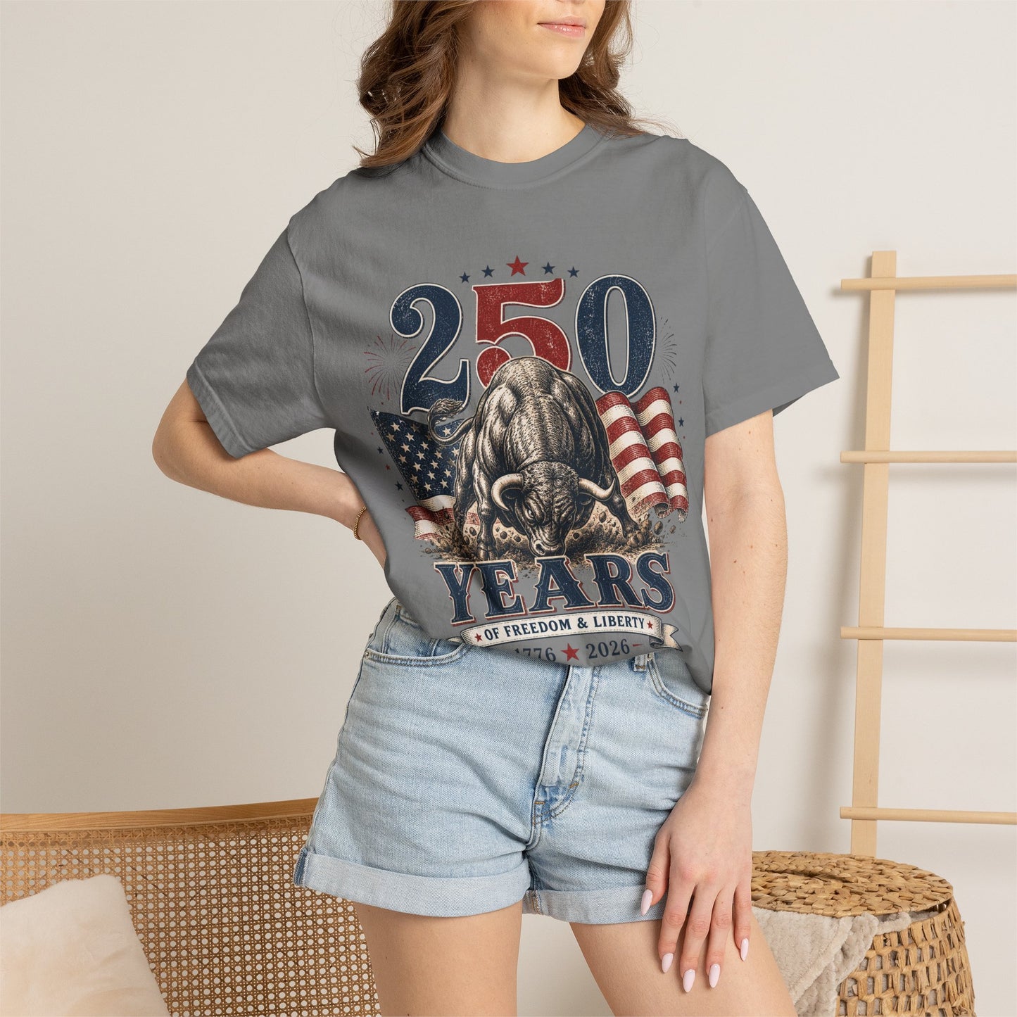 250 Years of Freedom 1776–2026 T-Shirt — Patriotic American Flag & Bald Eagle Anniversary Tee