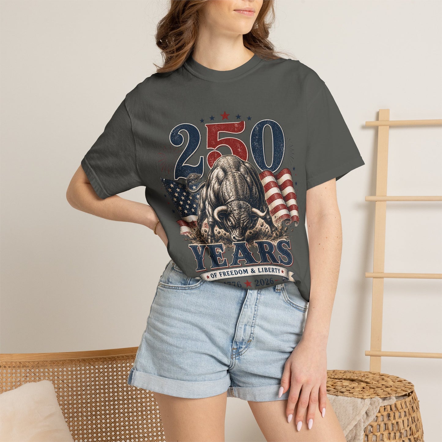 250 Years of Freedom 1776–2026 T-Shirt — Patriotic American Flag & Bald Eagle Anniversary Tee