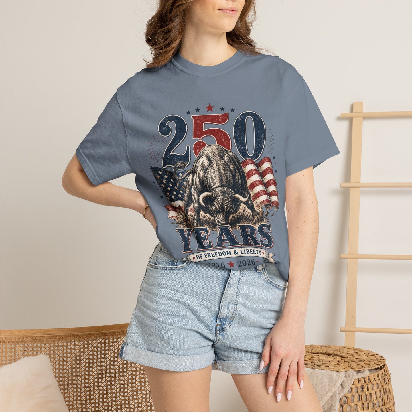 250 Years of Freedom 1776–2026 T-Shirt — Patriotic American Flag & Bald Eagle Anniversary Tee