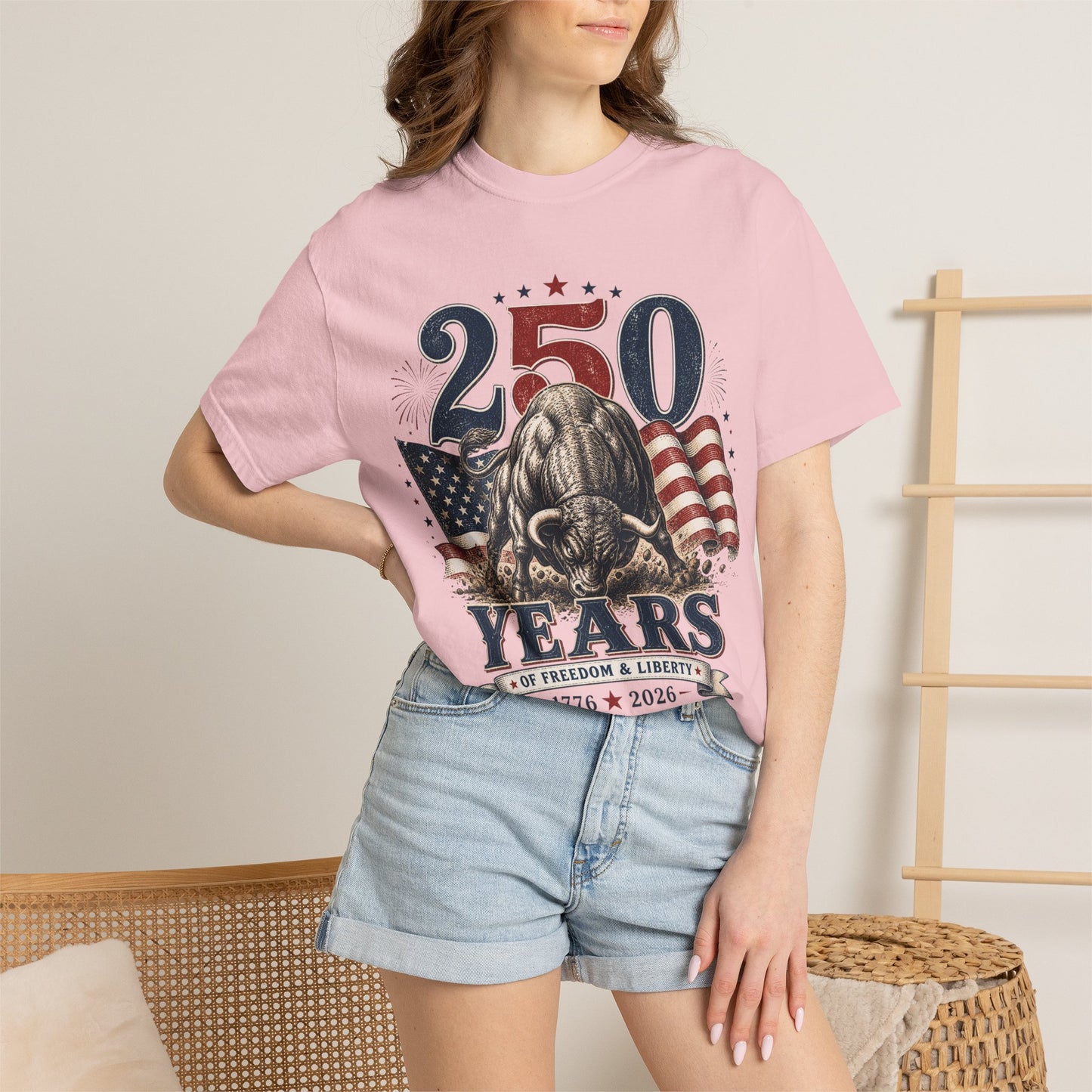 250 Years of Freedom 1776–2026 T-Shirt — Patriotic American Flag & Bald Eagle Anniversary Tee