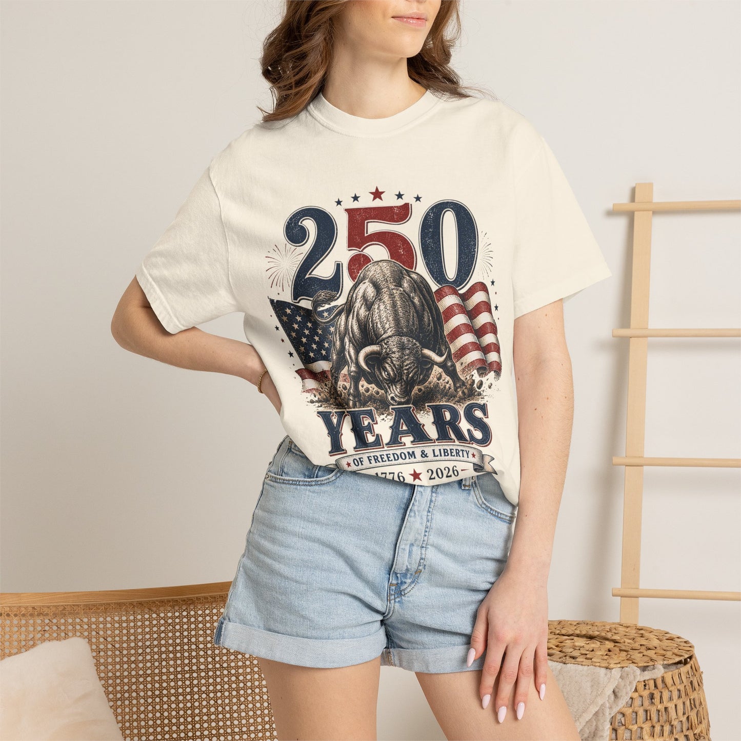 250 Years of Freedom 1776–2026 T-Shirt — Patriotic American Flag & Bald Eagle Anniversary Tee