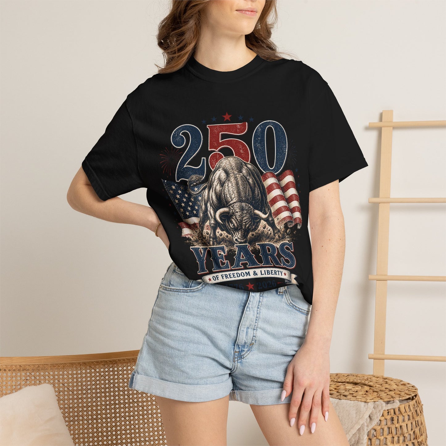 250 Years of Freedom 1776–2026 T-Shirt — Patriotic American Flag & Bald Eagle Anniversary Tee
