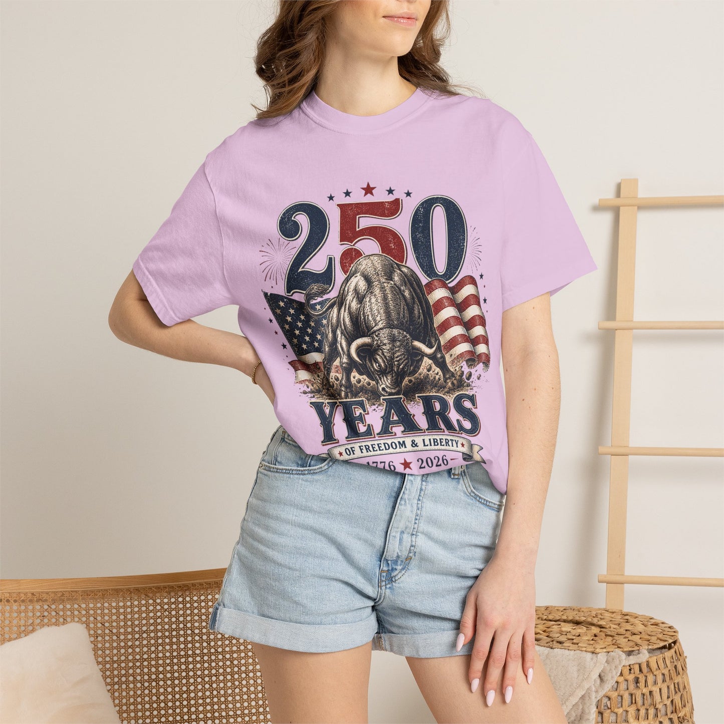 250 Years of Freedom 1776–2026 T-Shirt — Patriotic American Flag & Bald Eagle Anniversary Tee