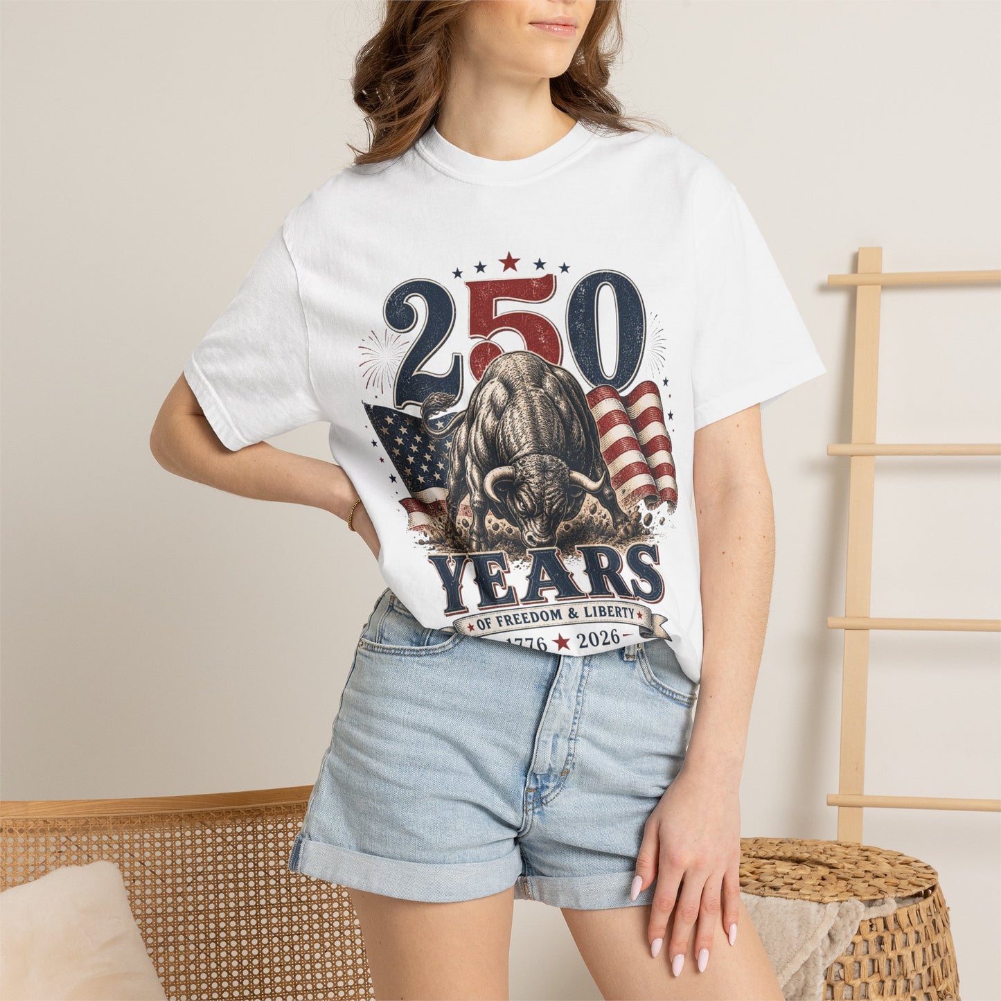 250 Years of Freedom 1776–2026 T-Shirt — Patriotic American Flag & Bald Eagle Anniversary Tee