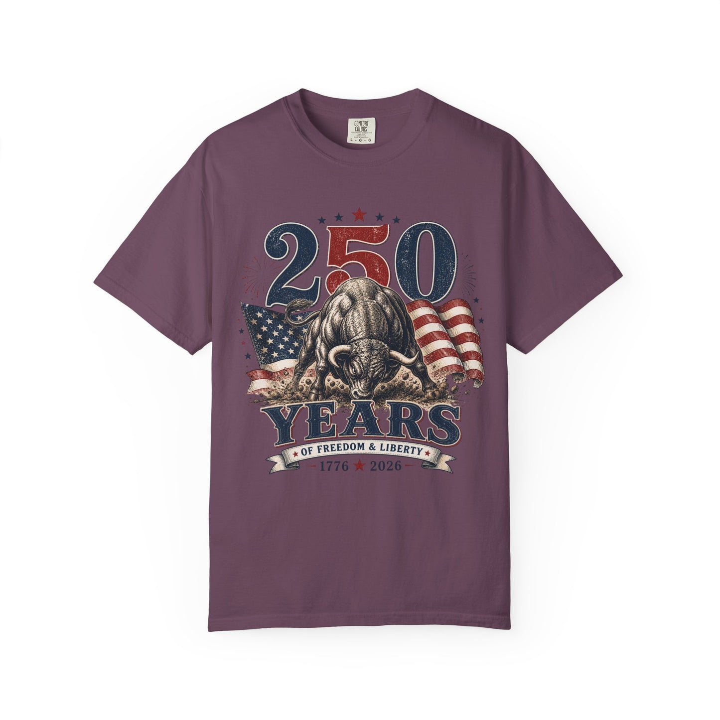 250 Years of Freedom 1776–2026 T-Shirt — Patriotic American Flag & Bald Eagle Anniversary Tee