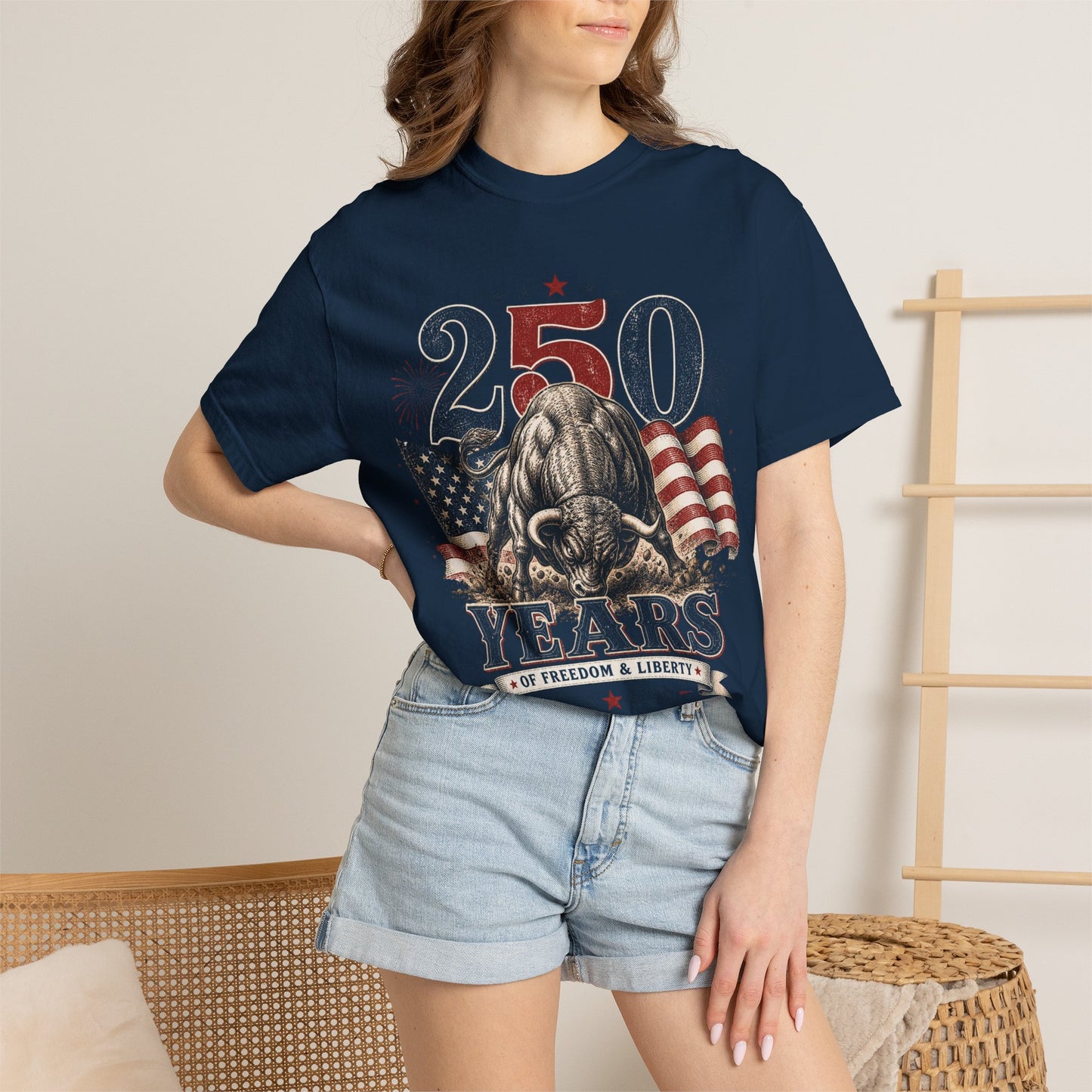 250 Years of Freedom 1776–2026 T-Shirt — Patriotic American Flag & Bald Eagle Anniversary Tee