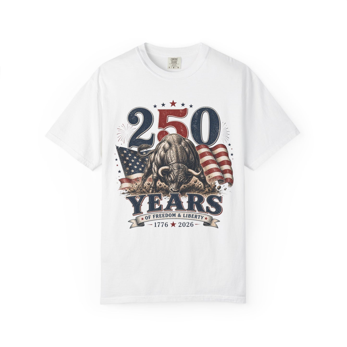 250 Years of Freedom 1776–2026 T-Shirt — Patriotic American Flag & Bald Eagle Anniversary Tee