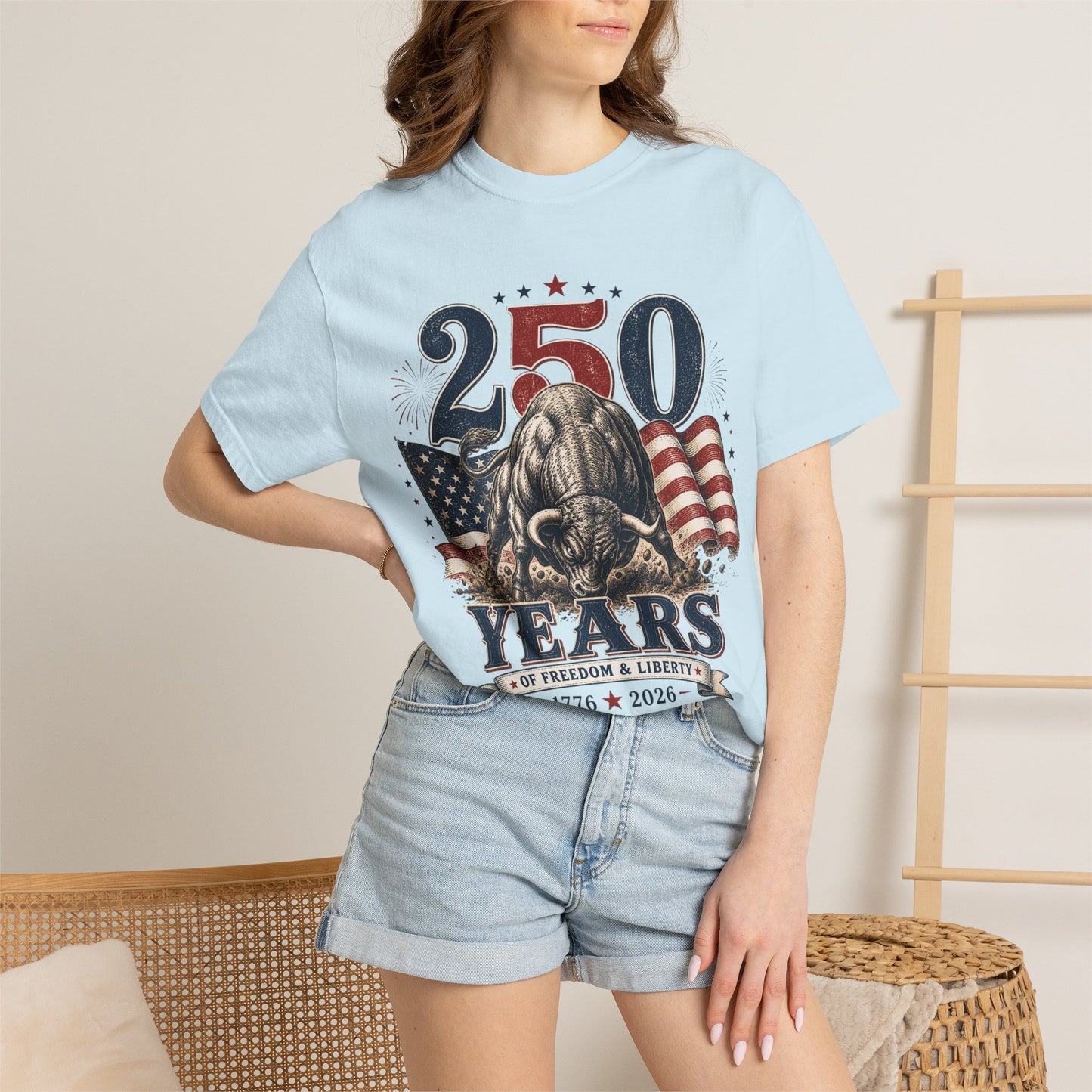 250 Years of Freedom 1776–2026 T-Shirt — Patriotic American Flag & Bald Eagle Anniversary Tee
