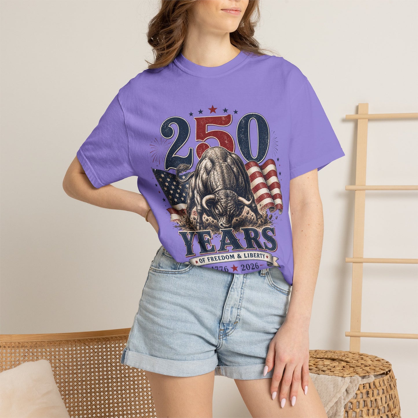 250 Years of Freedom 1776–2026 T-Shirt — Patriotic American Flag & Bald Eagle Anniversary Tee