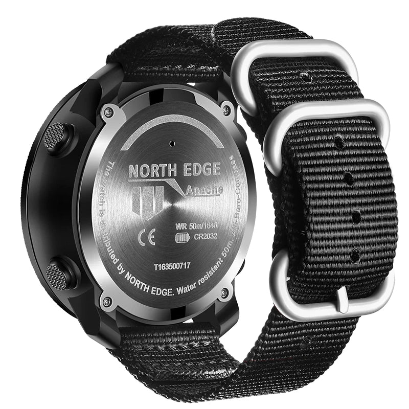 NORTH EDGE Men's Sport Digital Watch – Altimeter, Compass & 50M Waterproof