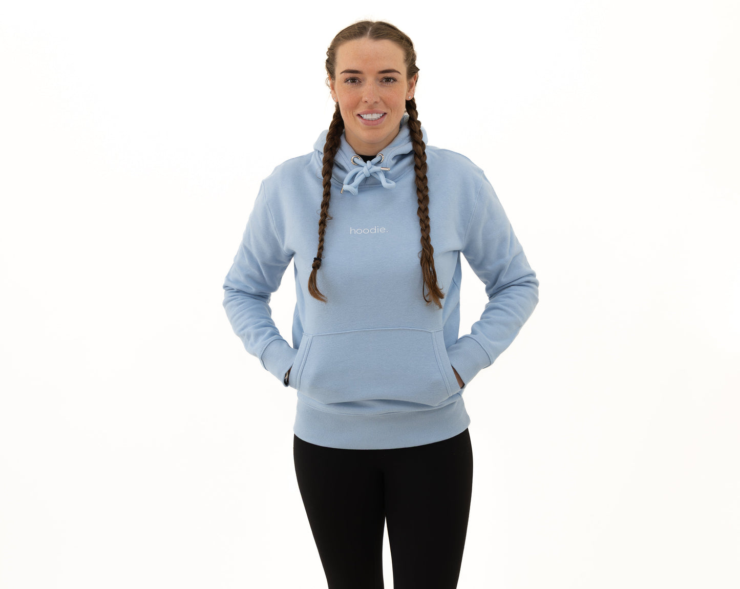 simple. hoodie. waffle. light-blue.