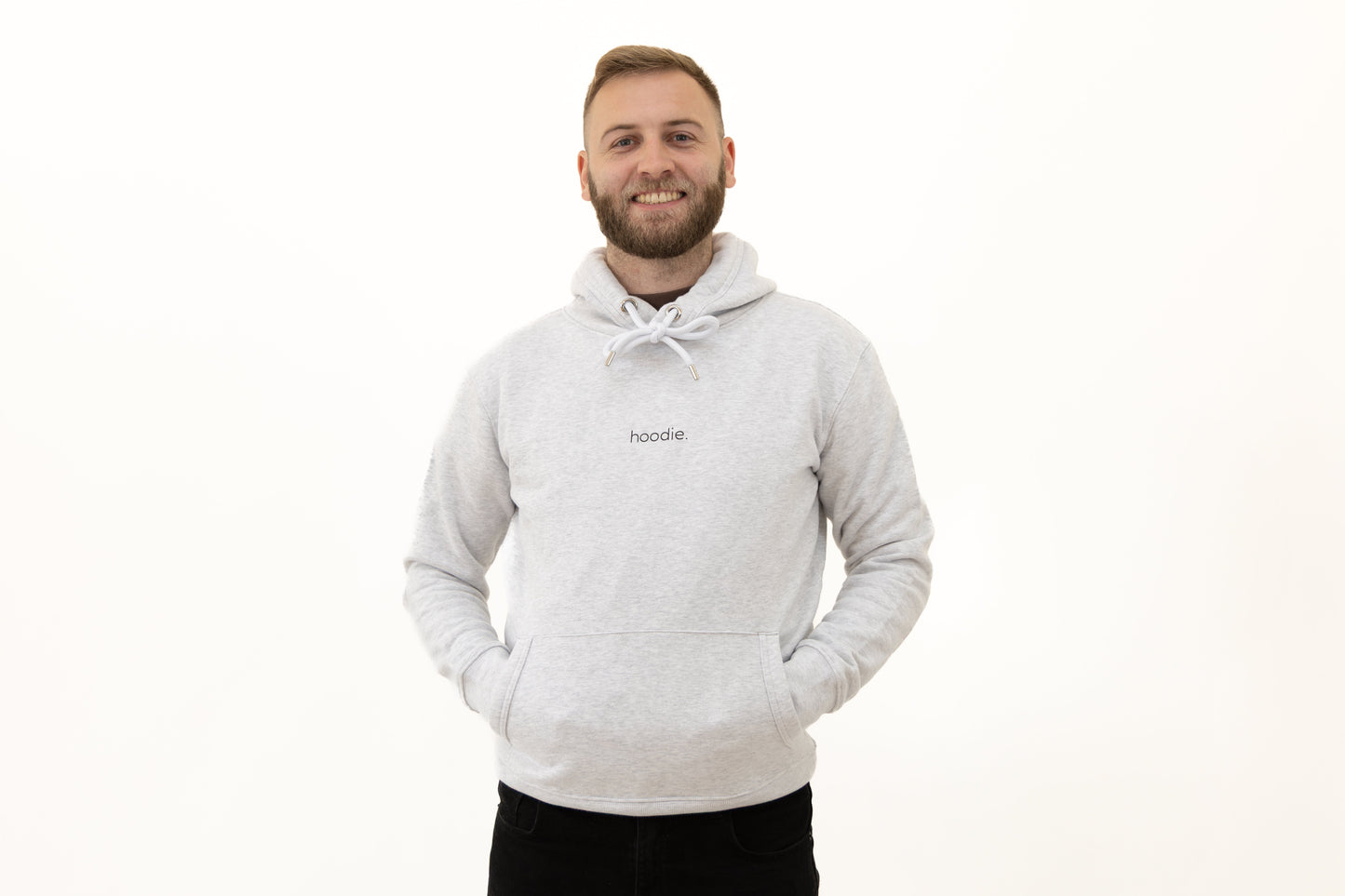 simple. hoodie. waffle. ash-grey.