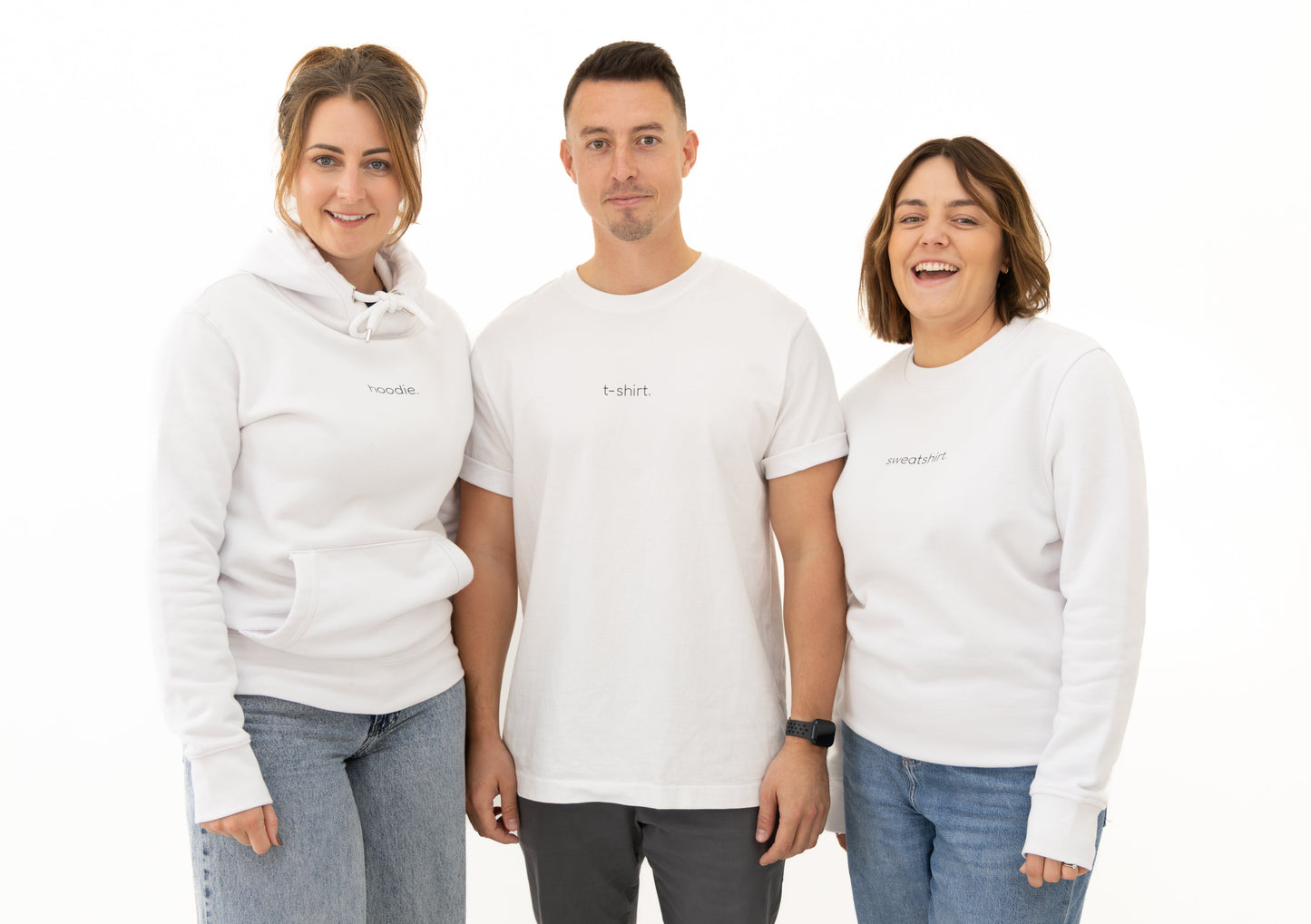 simple. sweatshirt. snug. white.