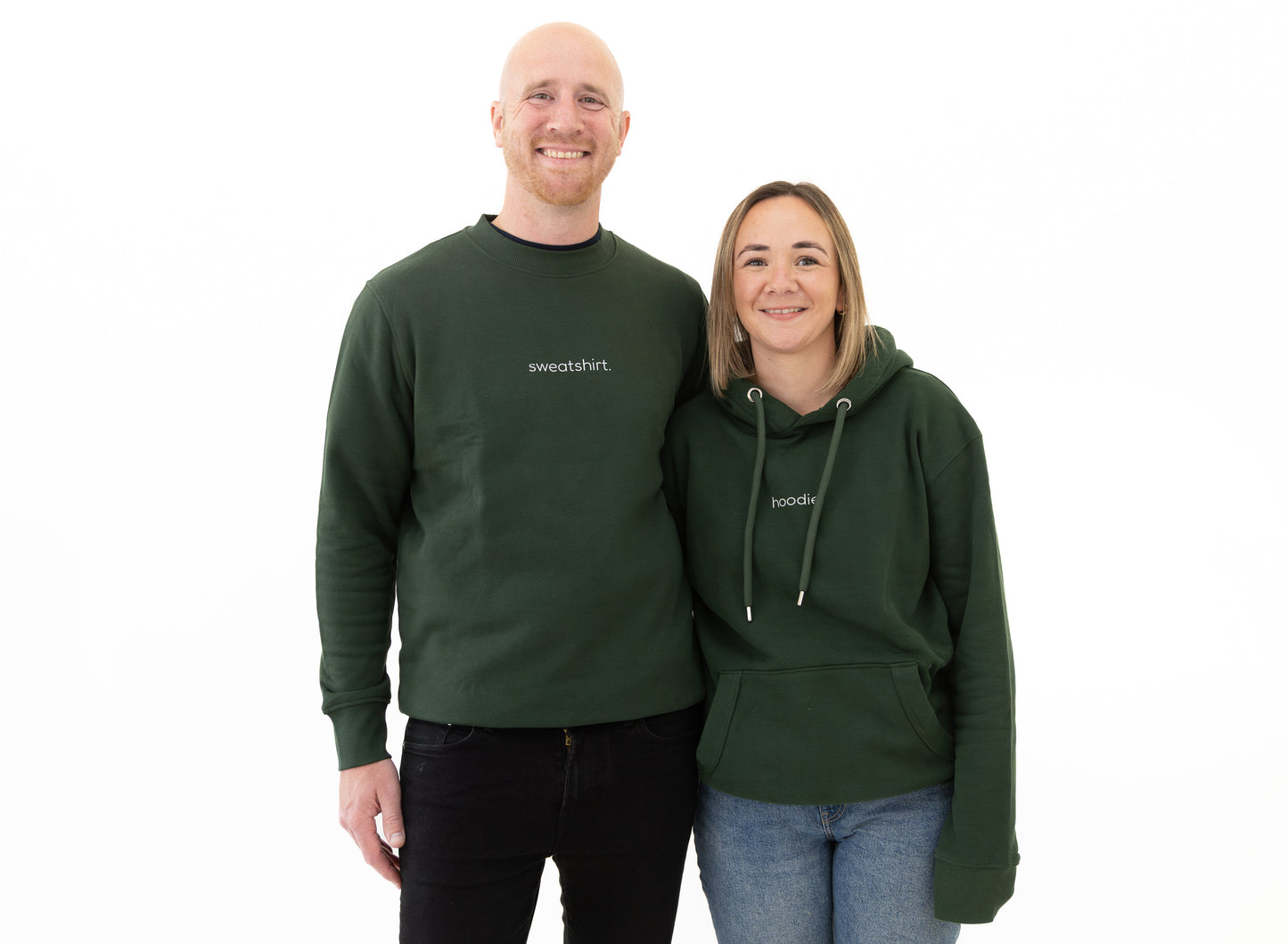 simple. sweatshirt. snug. forest-green.