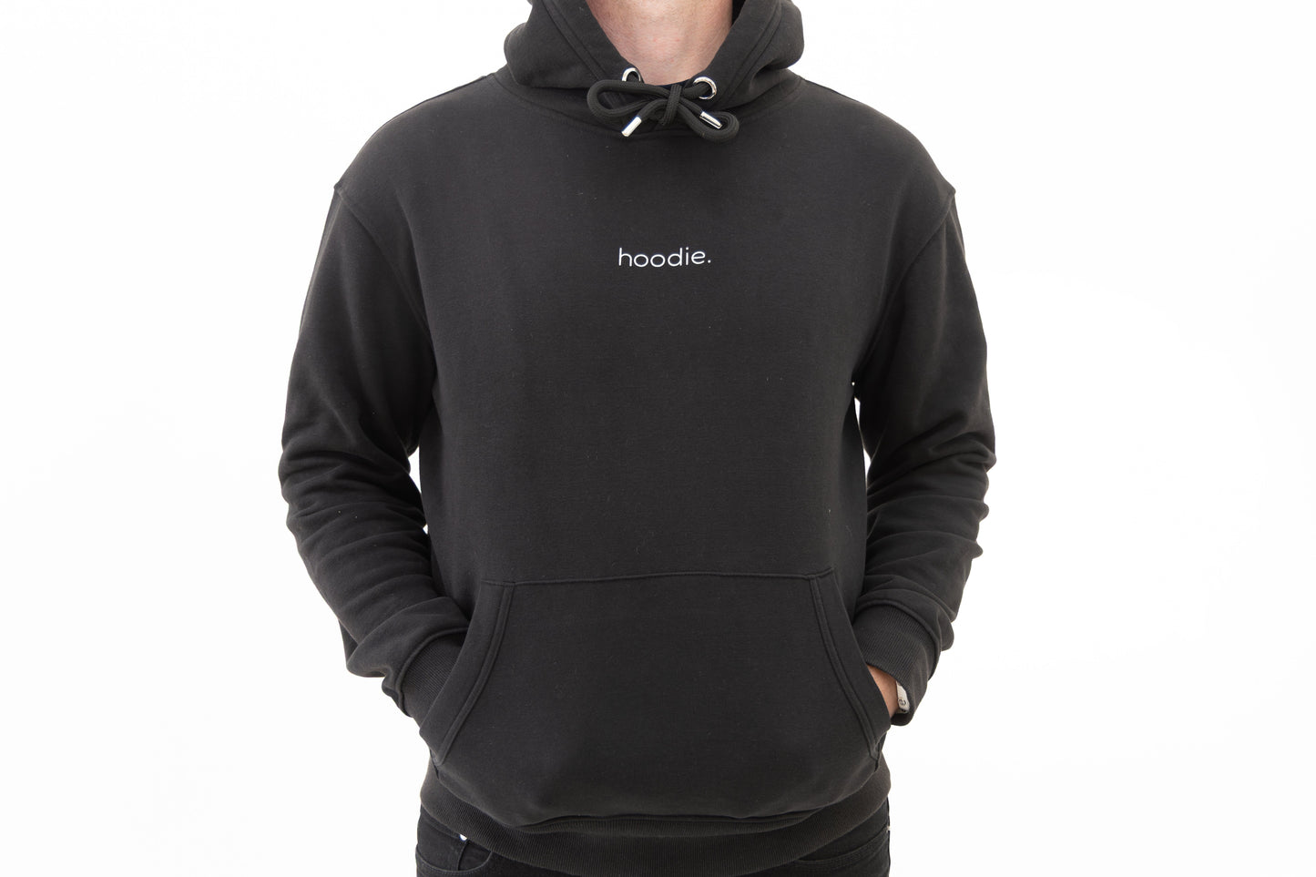 simple. hoodie. waffle. black.