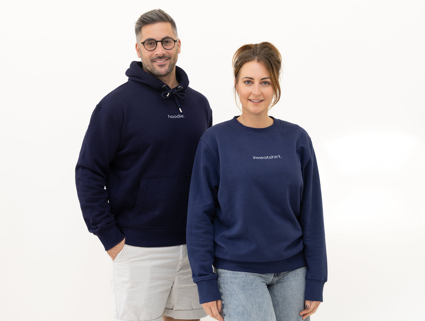 simple. hoodie. waffle. oxford-navy.