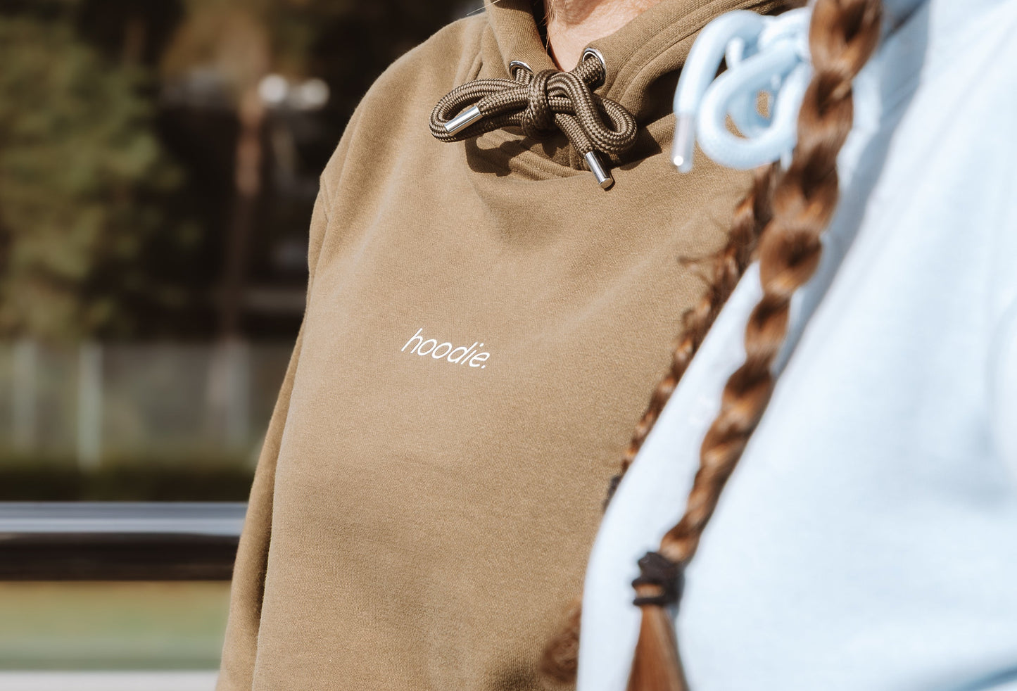 simple. hoodie. waffle. khaki.