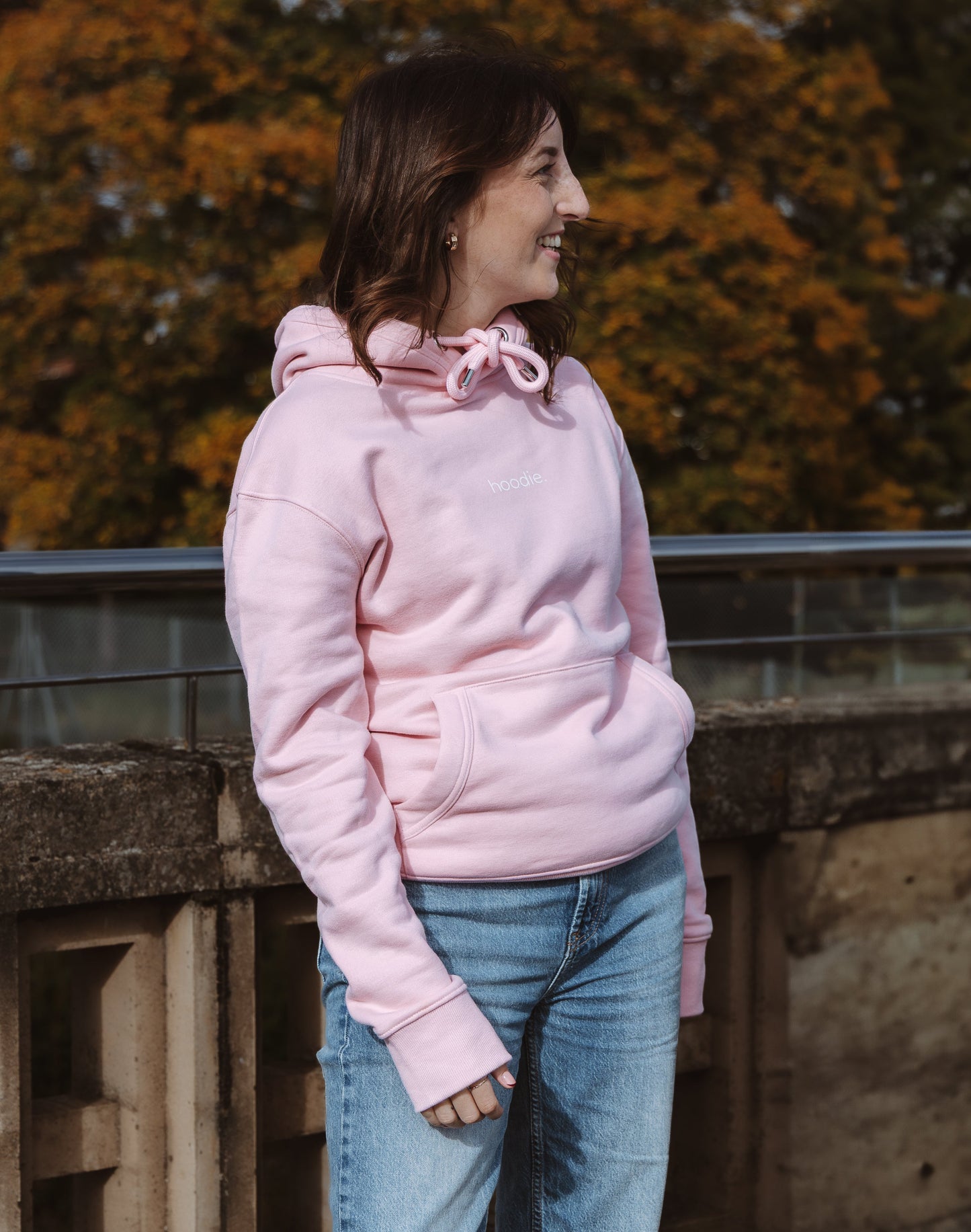 simple. hoodie. waffle. pink.