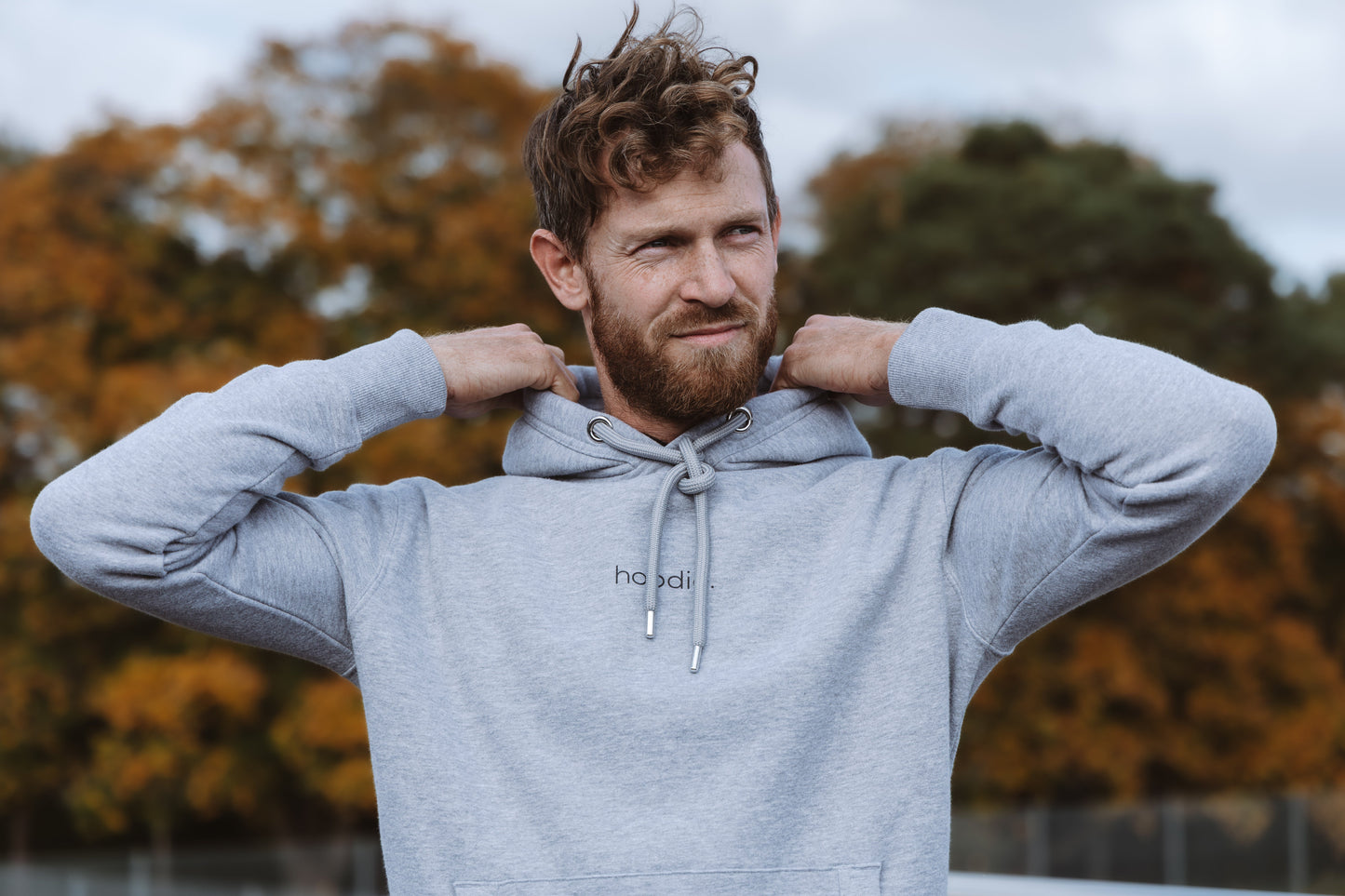 simple. hoodie. waffle. grey-marl.