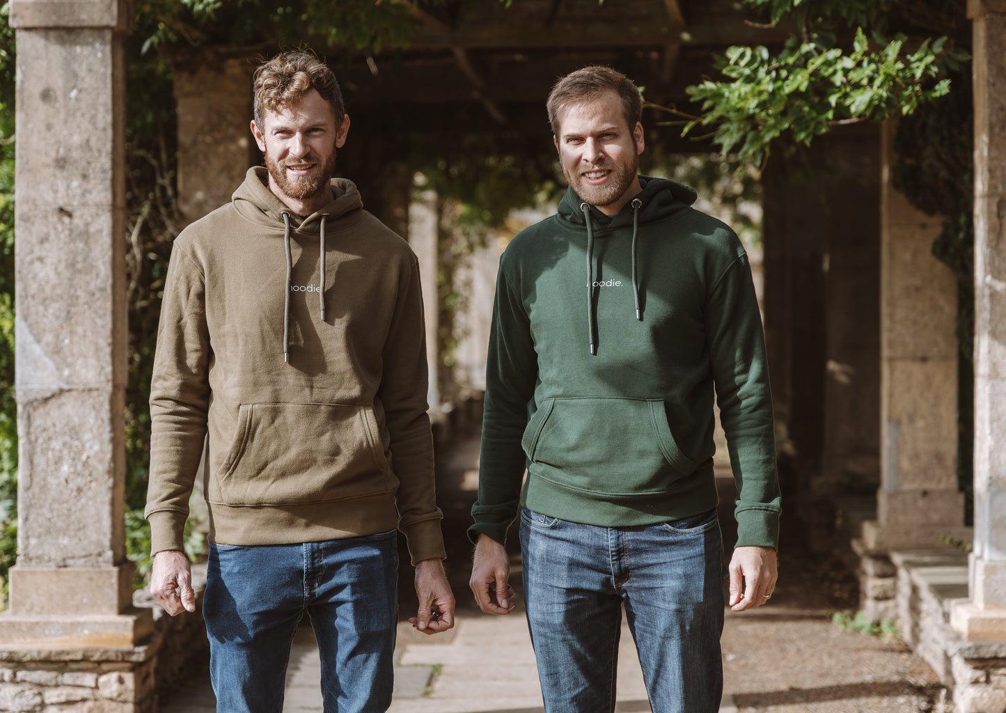 simple. hoodie. waffle. forest-green.